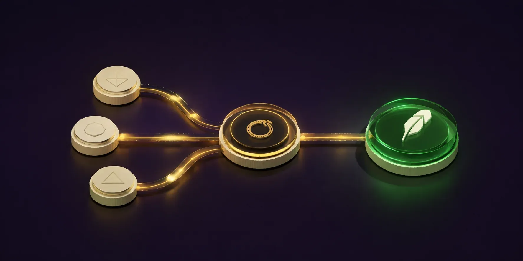 Token trading routes converge through Ophis toward Robinhood Chain.