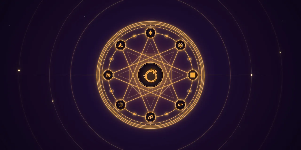 Ophis multi-chain DEX aggregator emblem, MEV-protected batch settlement